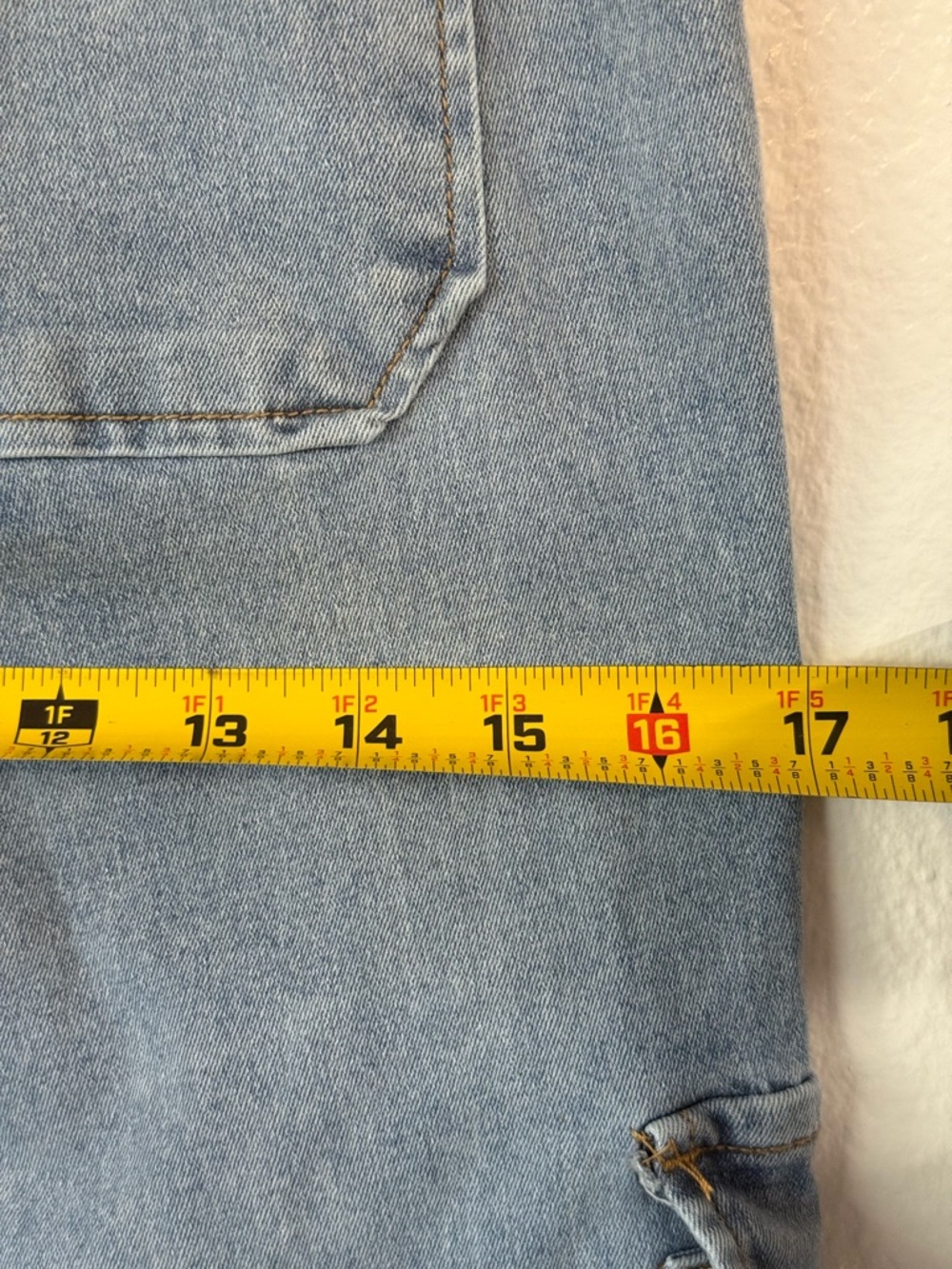 VTG Zoe High-Waist Cargo Pants Light Blue Wash Size 2 Streetwear Utility Y2K - Picture 8 of 9